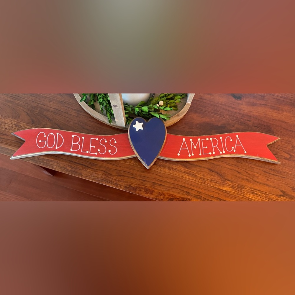 God Bless America Wooden Sign 🇺🇸 American Decor.Fourth of July Decor